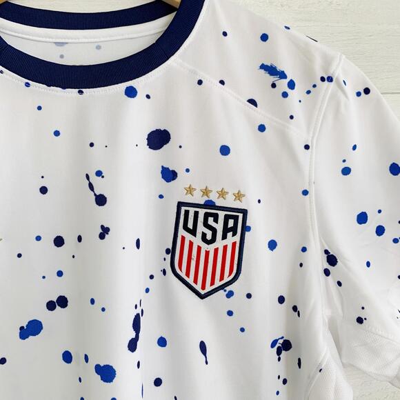 NWT Nike x USA Soccer Women's World Cup 2023 home Jersey blue splatter Slim L - Picture 3 of 9